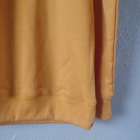 Mustard Yellow Solid Crew-Neck Pullover Sweatshirt - Picture 4 of 5